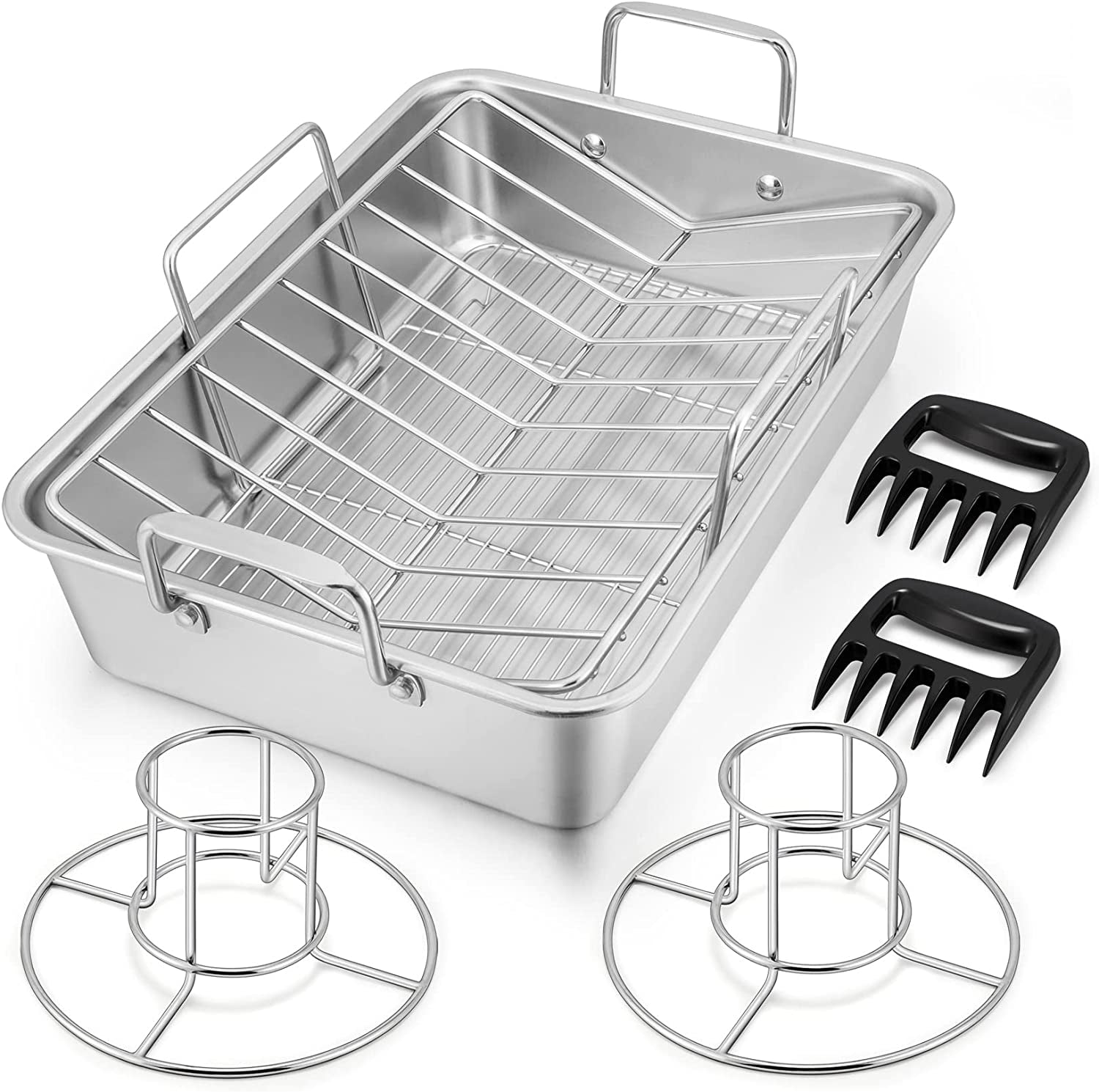 Baking Tray With Wire Rack Set 304 Stainless Steel Baking Sheet Pan BBQ  Tray Oven Rack For Cooking Roasting Grilling Baking Tool