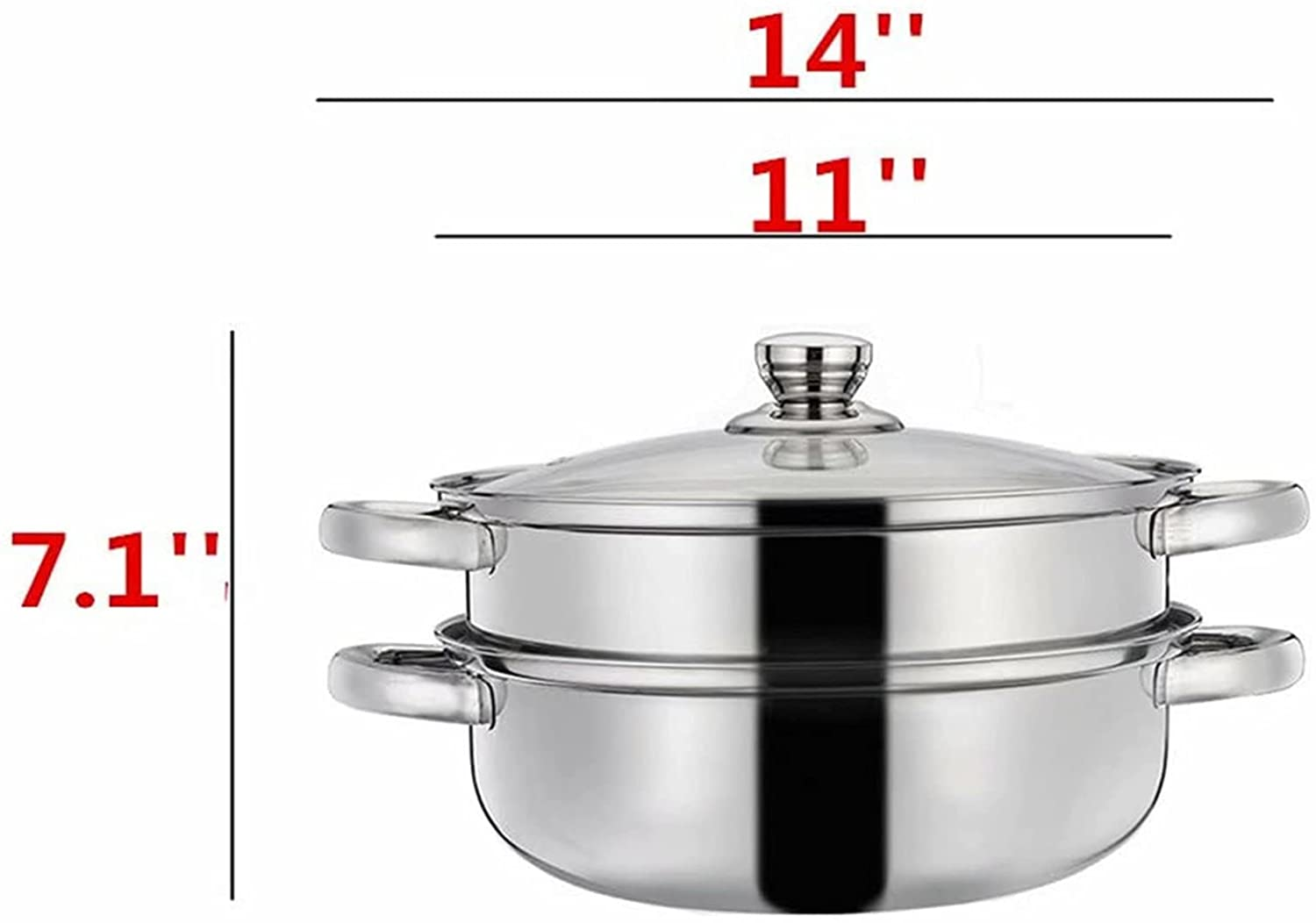 2 Piece Stainless Steel Stack and Steam Pot Set  With Lid