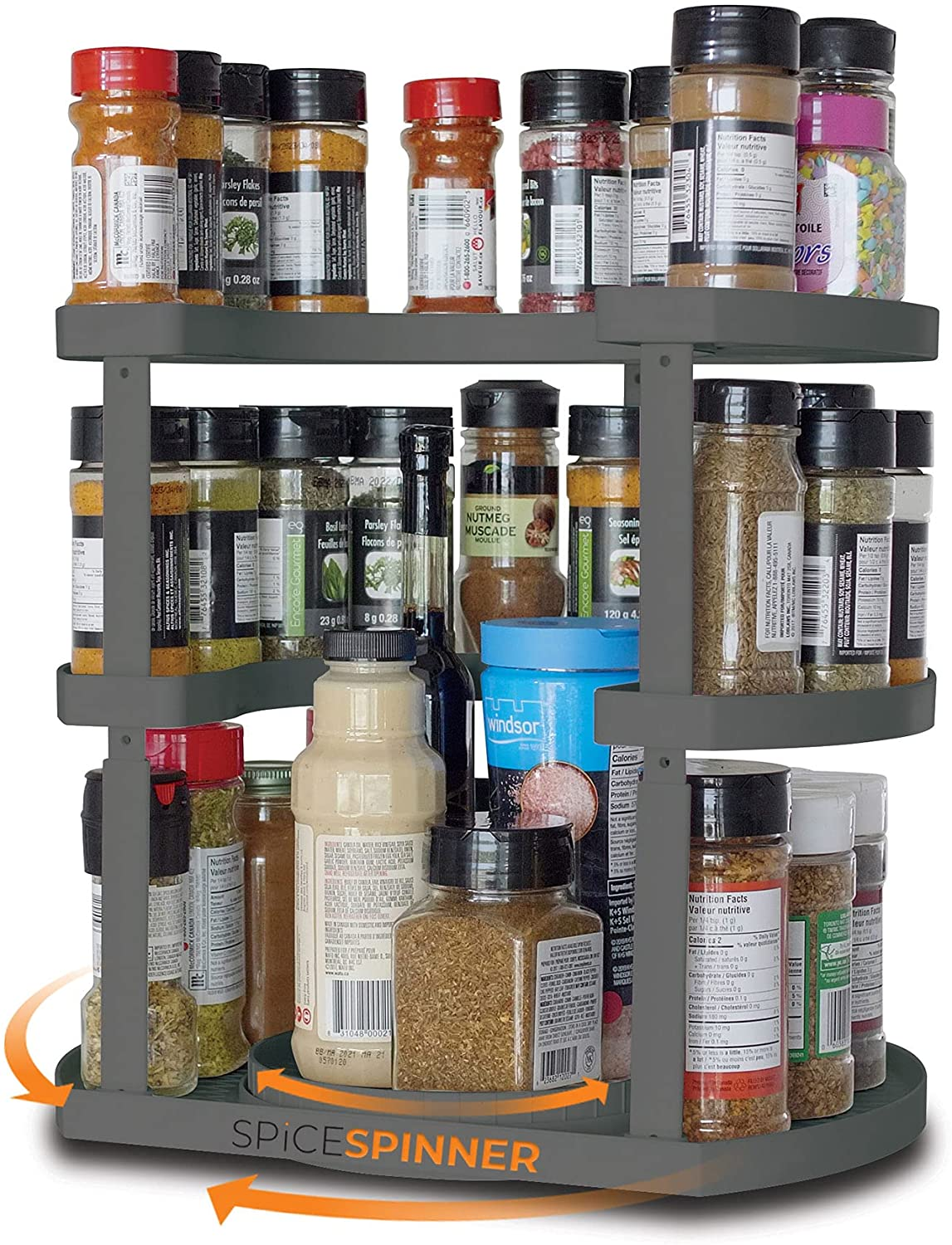 Spice Spinner, Two-Tiered or Three Tiered Spice Organizer & Holder