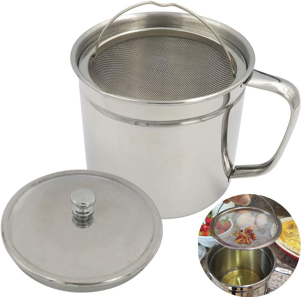 5-Cup Oil Strainer/ Grease Container with Easy-Grip Handle