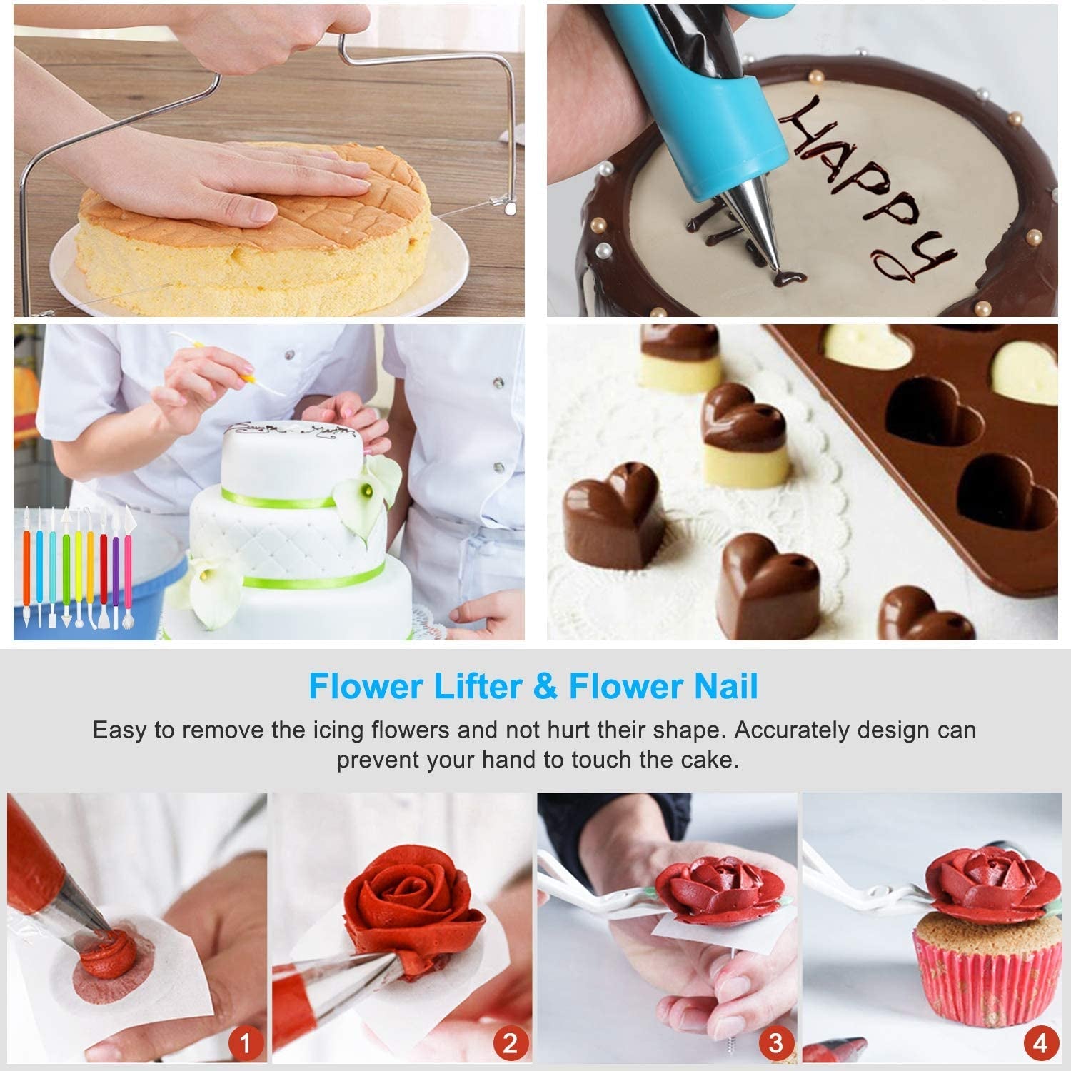 Mega Cake Decorating Supplies,493 PCS Cake & Cupcake Decorating Kit 