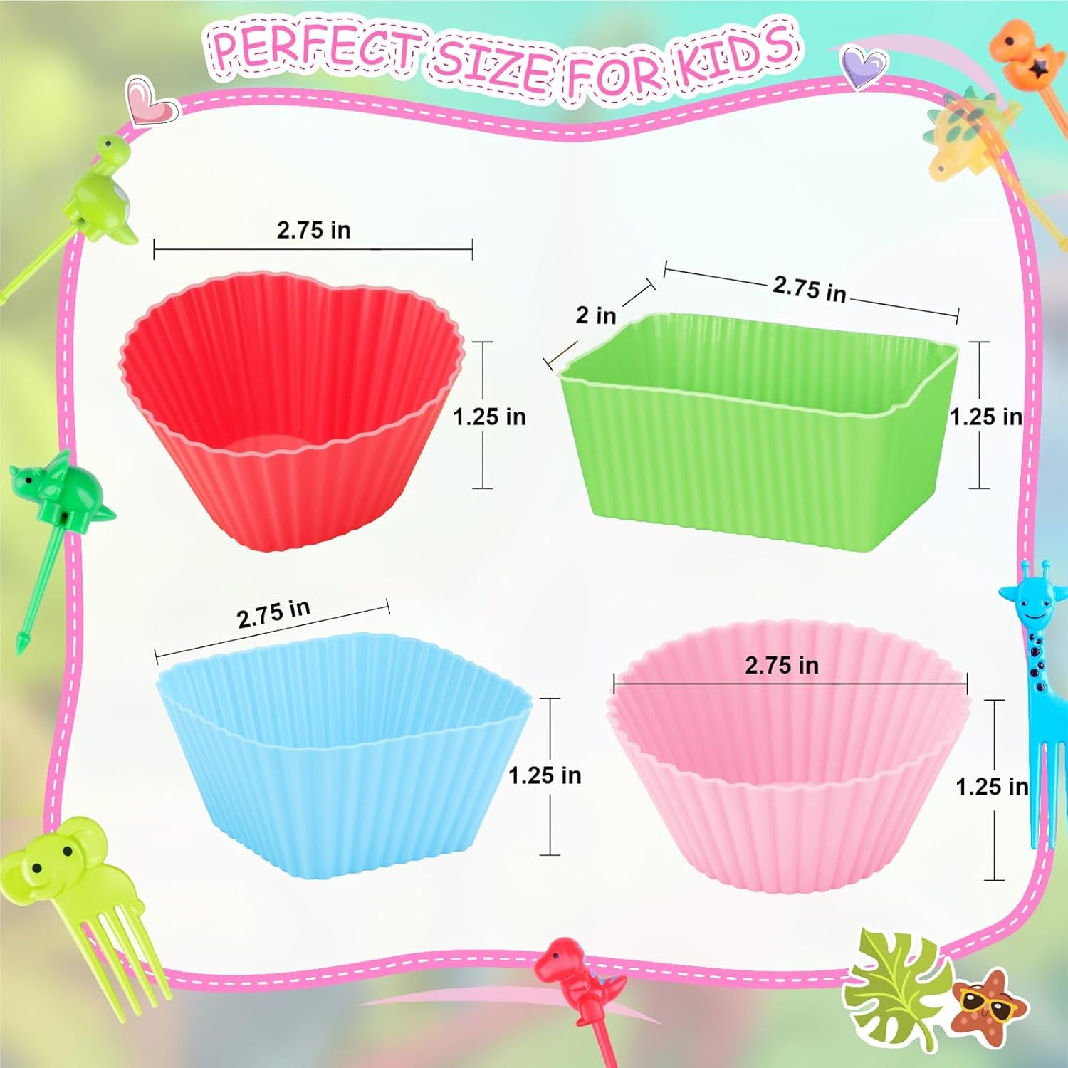 80 Pcs Silicone Lunch Box Dividers for Kids Lunch Accessories Set