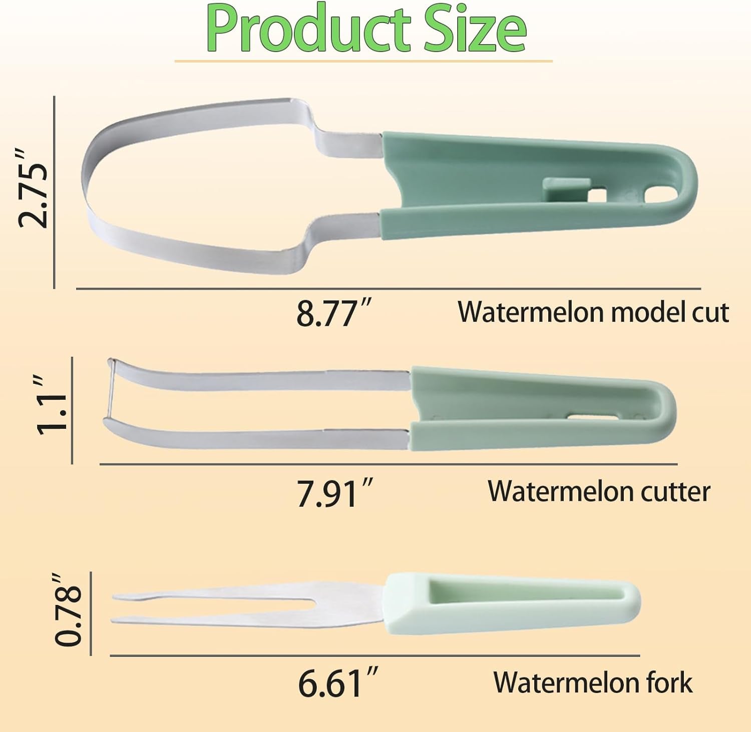 3-In-1 StainlessSteel Watermelon Fork Slicer Cutter