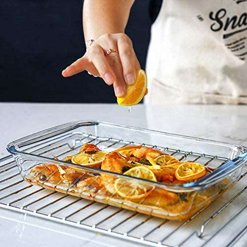 8-Piece Deep Glass Baking Dish Set with Plastic Lids