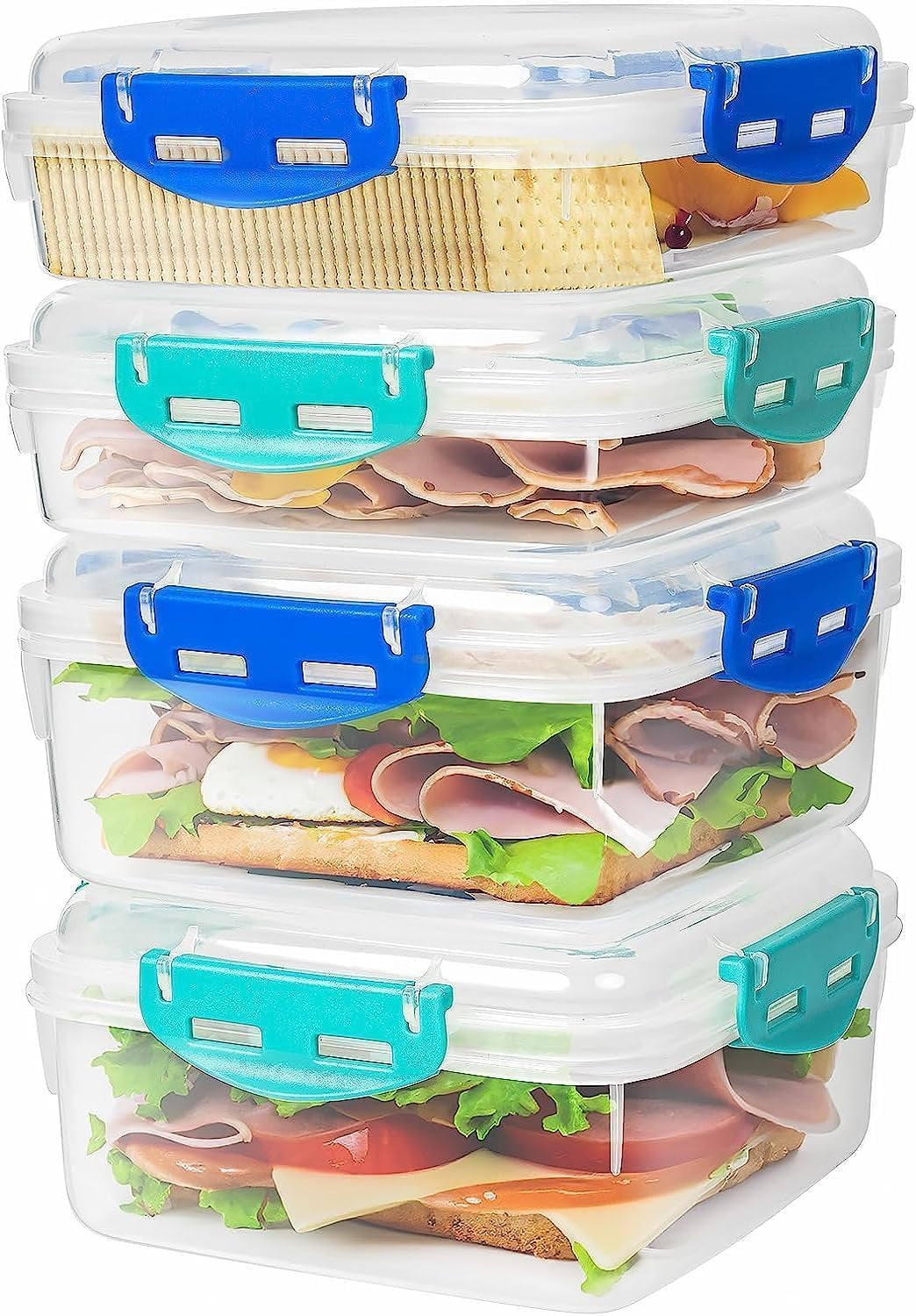 3 PCS Airtight Sandwich Containers with Lids 