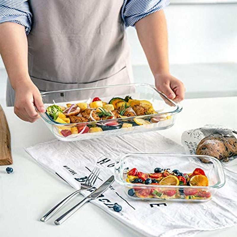 8-Piece Deep Glass Baking Dish Set with Plastic Lids