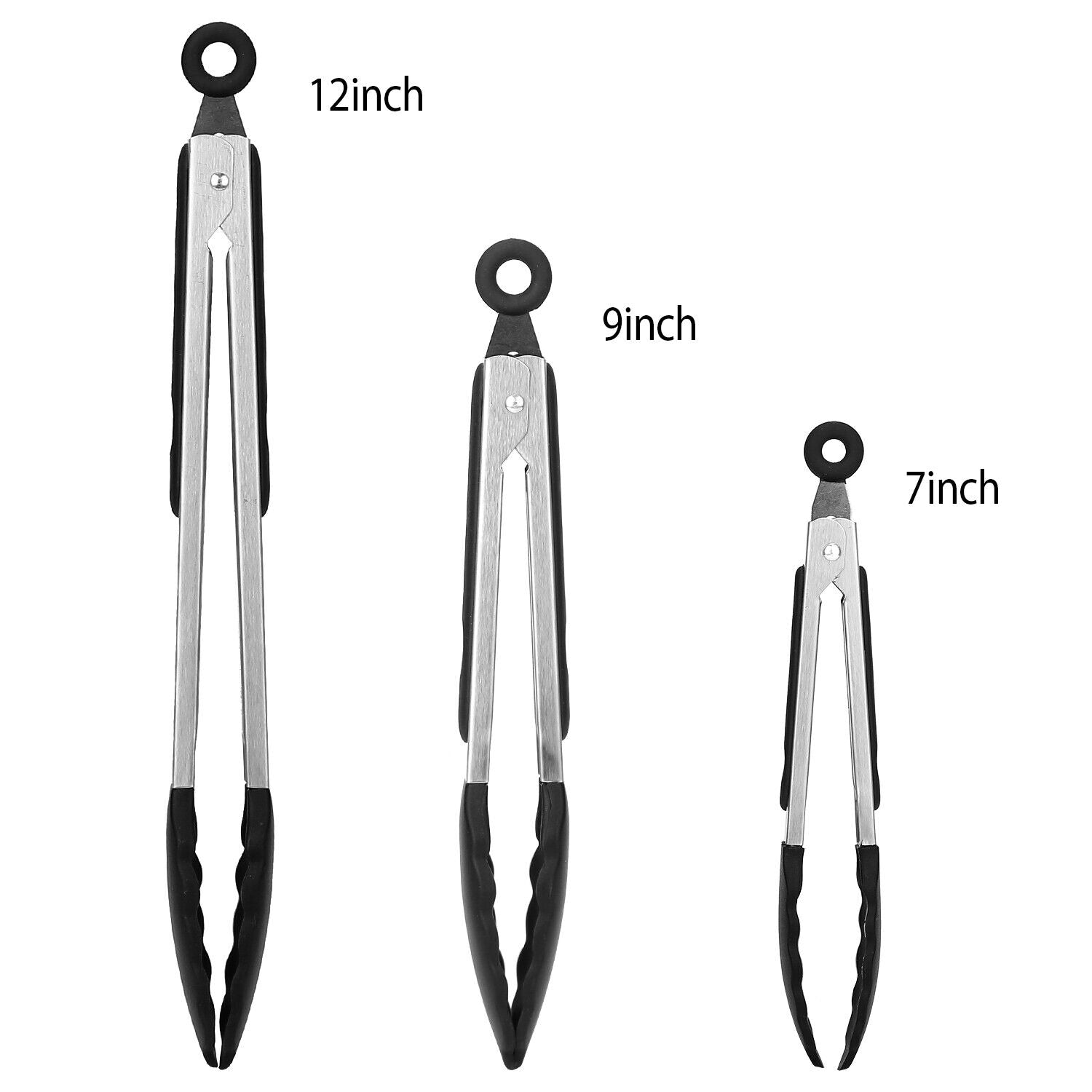 3 Pack Stainless Steel  Cooking Tongs Set