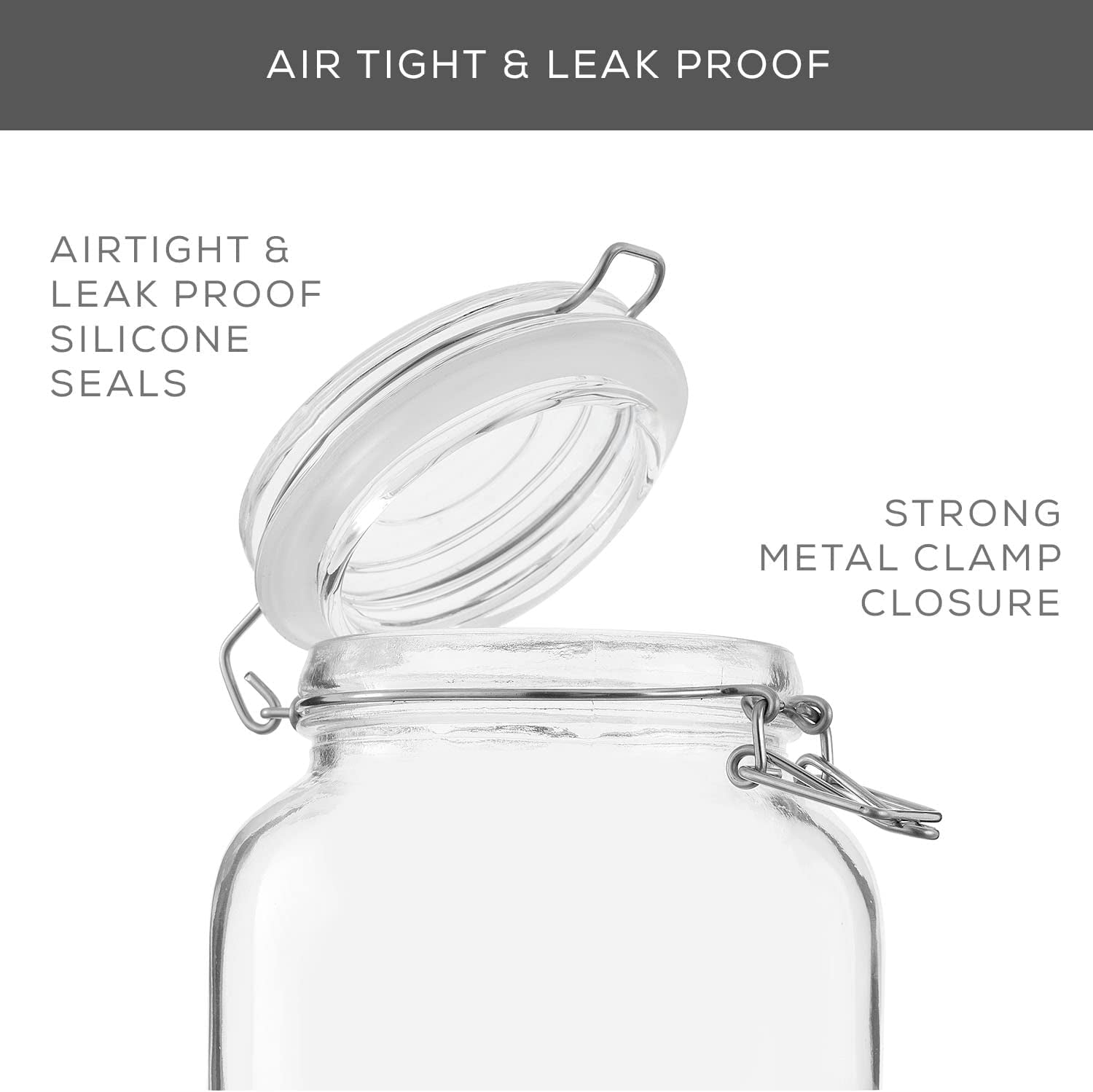 4.5 Ounce Mini Glass Jars with Airtight Glass Lids,Set of 4