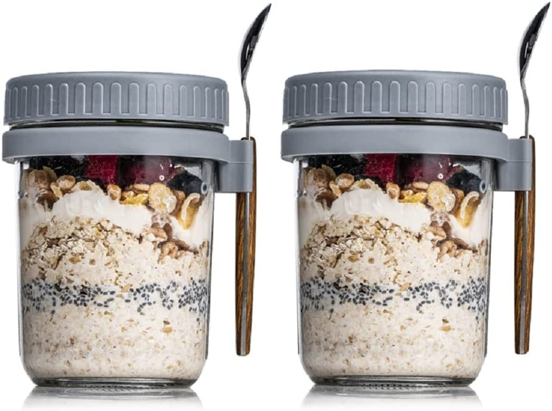 Overnight Oats Jars with Lid Set Large Capacity Airtight Oatmeal