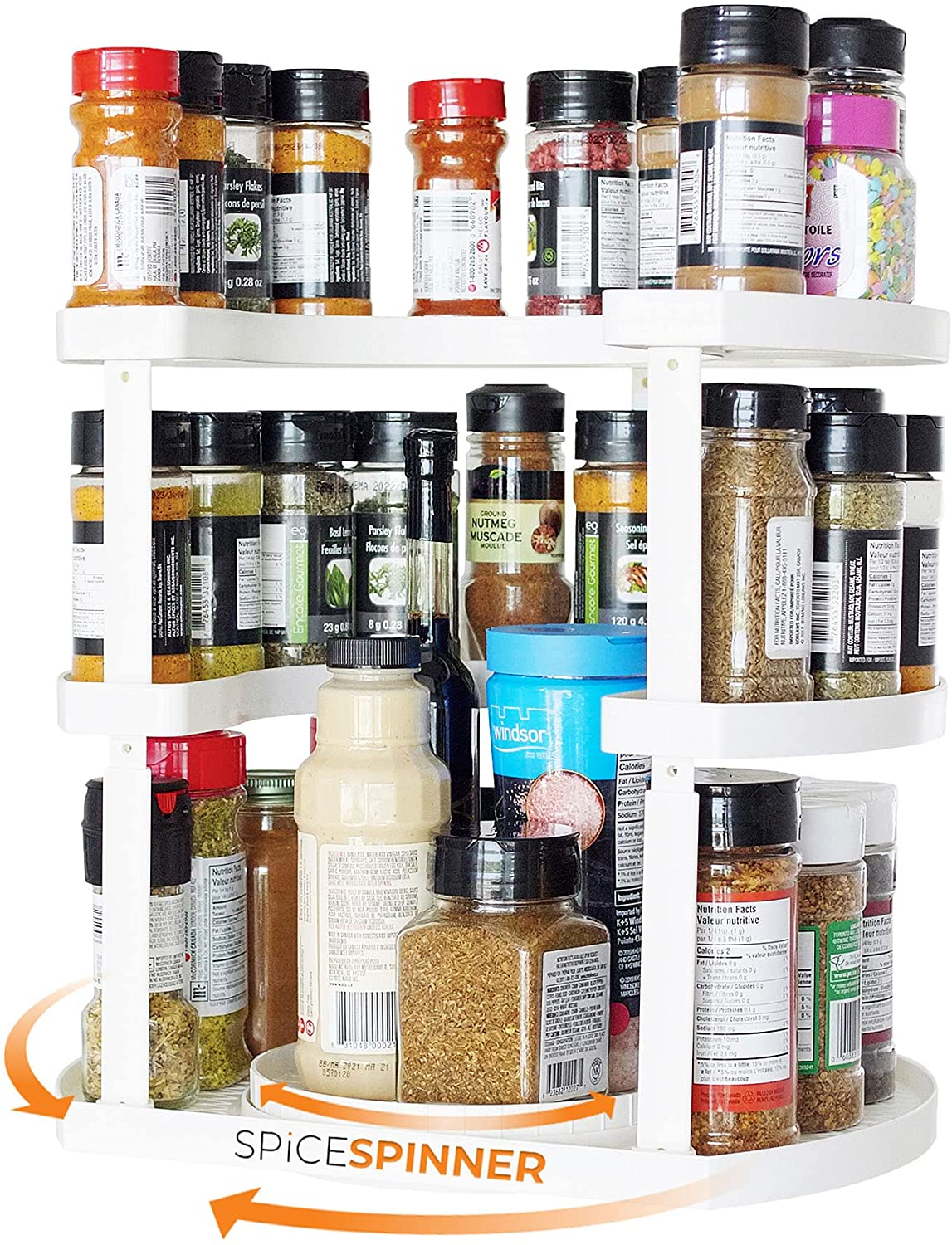 Spice Spinner Two-Level Plastic Spice Storage Organizer 