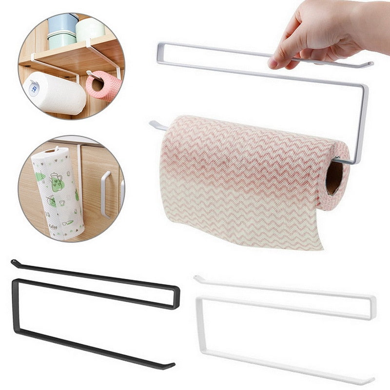 Paper Towel Holder Under Cabinet, Stick on Wall Paper Towel Stand, SUS304  Stainless Steel Space Saver Drill Paper Towel Holder for Kitchen, Bathroom