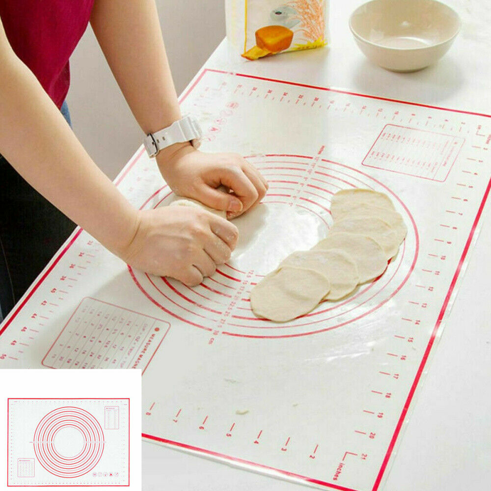 Extra Large Kitchen Silicone Pad - Non Slip Non Stick Silicone Pastry Mats  for Rolling Out Dough, Baking Mats Silicone for Baking Cookie Sheets, Thick  Heat Resistant Mat for Oven Bread (Pink) 