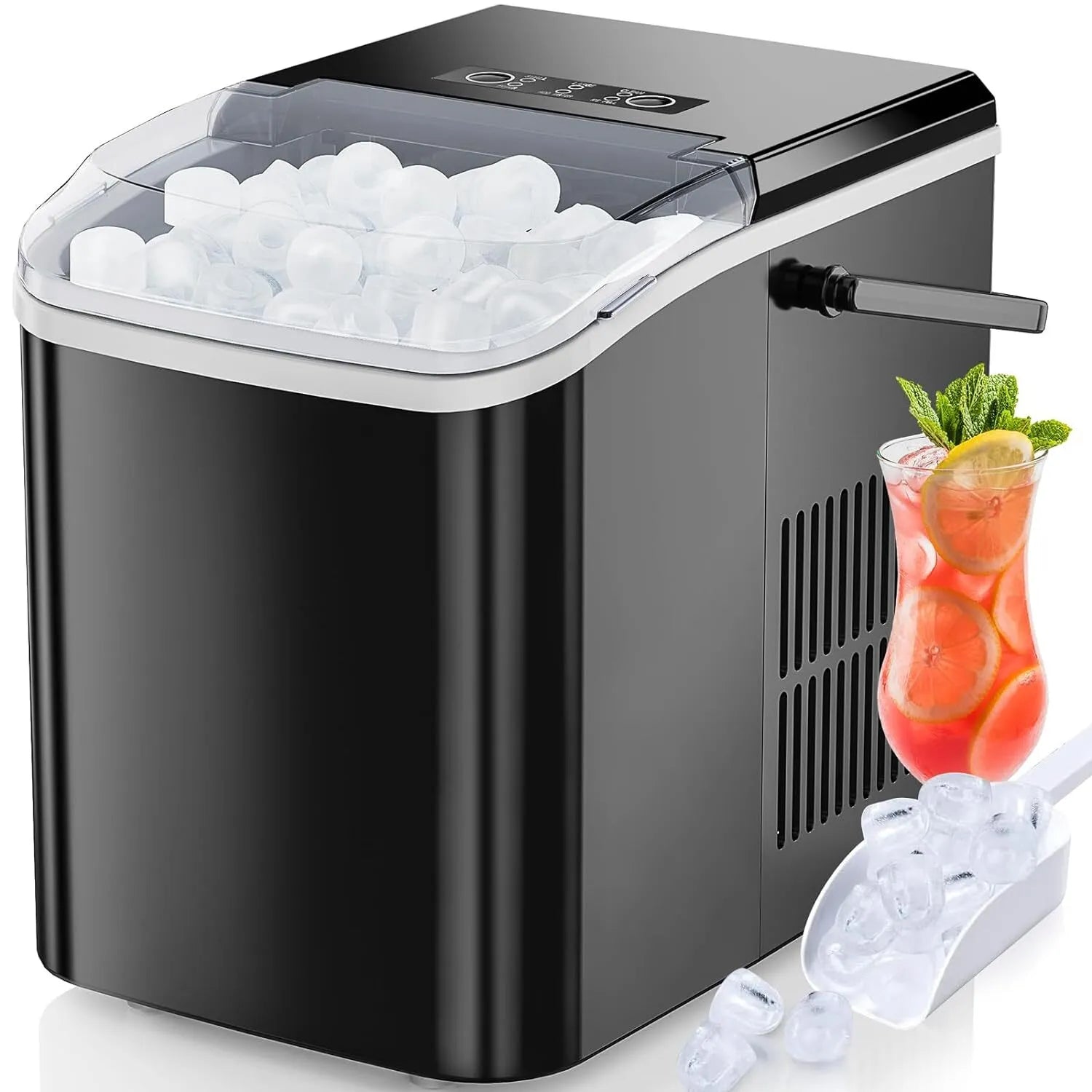 Countertop Ice Maker Portable Ice Machine with Ice Scoop 26lbs/24hrs